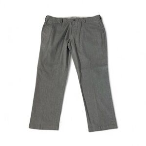 Haggar Men's 38x29 Iron Free Khaki Slim-Straight Fit Gray Pants